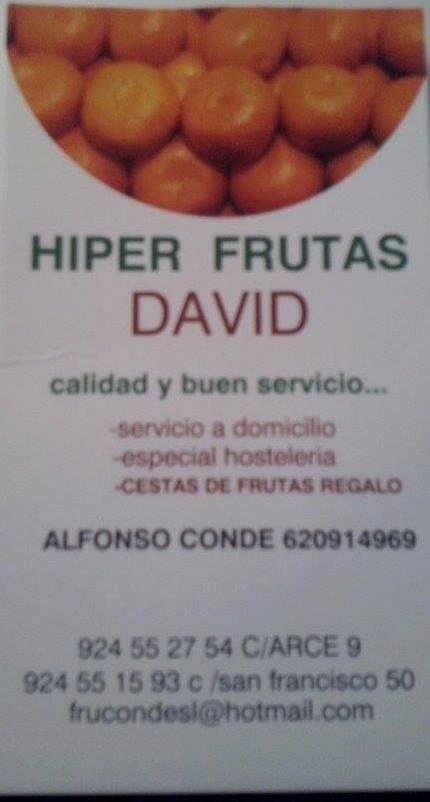 Agradecimiento a Hiper Frutas David