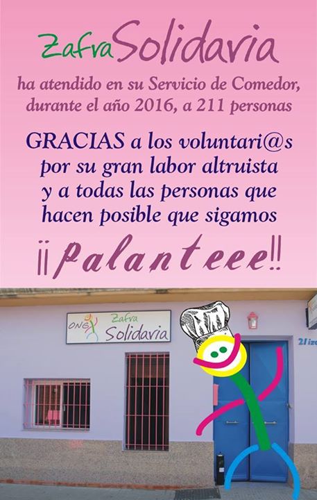 Zafra Solidaria atiende a 211 personas en 2016