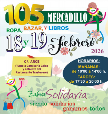 105º Mercadillo Solidario en Zafra | Ropa, bazar y libros – Zafra Solidaria