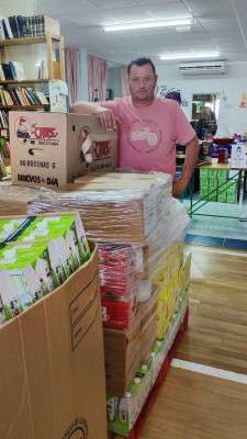 Entrega de 730 kilos de alimentos del Banco de Alimentos de Badajoz a Zafra Solidaria con la colaboración de Lider Aliment