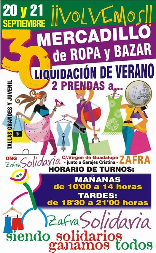 Mercadillo Solidario de Ropa y Bazar
