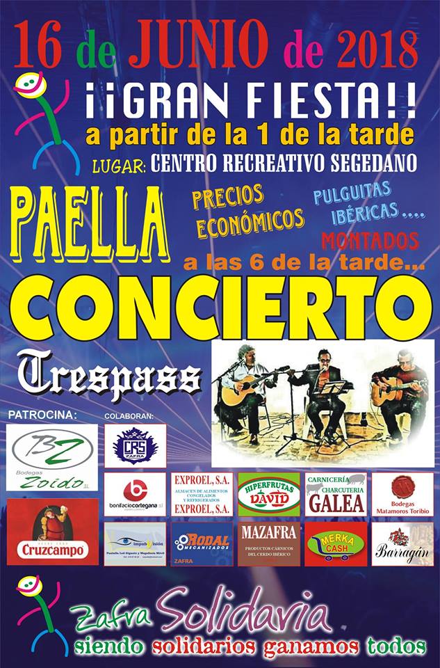 Paella solidaria y concierto Tresspass