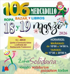 Zafra Solidaria recauda 2.305€ en su 106 mercadillo solidario